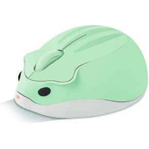 2.4G Cute Wireless Mouse, Kawaii Hamster Silent Portable Optical Mice Cordless 1200DPI Pink Mouse with USB Receiver for Laptop/PC/Macbook/Notebook/Girl Gifts (Pink)