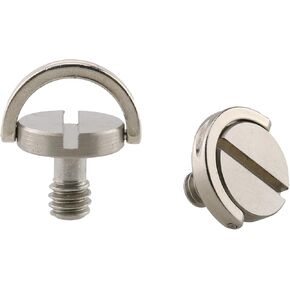 2pcs 1/4-20 Thread D-Ring Stainless Steel Camera Fixing Screws for Camera Tripod Monopod QR Plate,D Shaft Quick Release Plate Mounting Screw 20mm Length