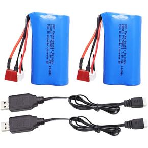 KBT 3.7V 2600mAh Lithium-ion Rechargeable Battery Pack for RC Car, JST 2Pin XH-2.54 Plug 3.7 Volt Lithium-ion Batteries for Voice Amplifier, RC Truck, RC Boat, Solar Light, Speaker