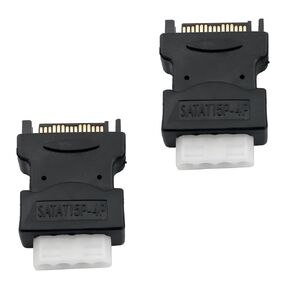 2PCS SATA 15P Male to Large 4P Female Power Adapter Connector 45x21mm Desktop Computer Power Conversion Head Used for Optical Drives Hard Drives and Recording Devices Power Supply Equipment