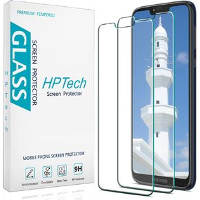 HPTech 2-Pack Screen Protector Compatible for Motorola Moto G7 Power, G7 Supra, G7 Optimo Maxx Tempered Glass, Anti Scratch, Bubble Free, Case Friendly