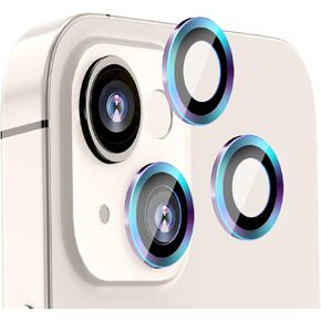 [أسود] [عبوة من قطعتين] واقي عدسة الكاميرا لهاتف iPhone 15/15 Plus، غطاء كاميرا من الزجاج المقوى فائق الدقة 9H، جراب معدني بحلقة معدنية مقاوم للخدش وسهل التركيب