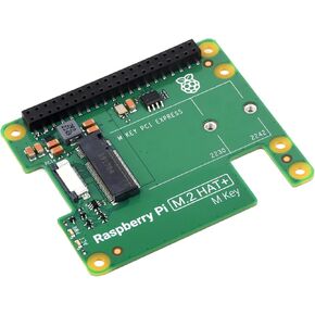 Official Pi PCIe to M.2 HAT for Raspberry Pi 5, HAT + Standard, Supports NVMe Protocol M.2 Solid State Drive 2230/2242 High-Speed Reading/Writing
