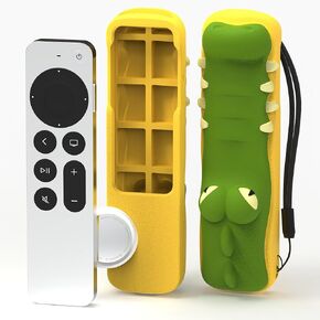 SIKAI CASE Silicone Case Fit Designed for Apple TV 4K 2021/2022 Siri Remote Protective Case with Shockproof Compatible with AirTag (Crocodile) in Saudi Arabia