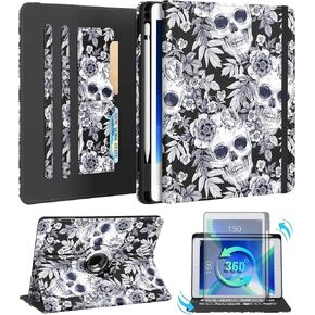 for iPad 9th/8th/7th Generation Case 10.2 Inch - for Women Girls Cute Rotating Stand Folio Cover with Pencil Holder & Card Slot Girly Plaid Unique Design Teens for iPad 9th/8th/7th Gen Cases