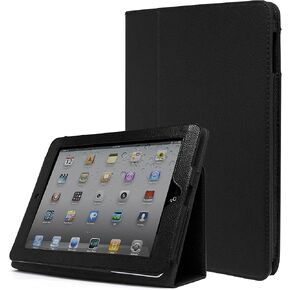 حافظة لجهاز iPad 1، حافظة من الجلد الصناعي Bastex Folio مع حامل مدمج لجهاز Apple iPad 1 الجيل الأول - أسود in Kuwait