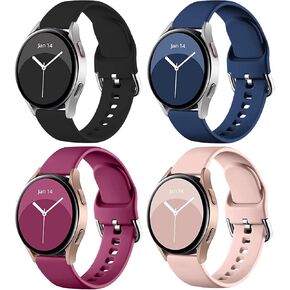 4 PACK Watch Band Compatible with Samsung Galaxy Watch 4 Band 40mm 44mm,Galaxy Watch 4 Classic Band 42mm46mm,20mm Adjustable Silicone Strap Replacement Band for Galaxy Watch 4/5 Men Women,Small