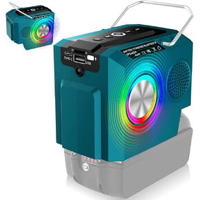 Bluetooth Speaker fit for Milwaukee M18 18V Battery,Portable Bluetooth Radio,Dual Diaphragm Dual Speakers, with USB and TYPE C output, TF Card Port for Jobsite Camping & Parties
