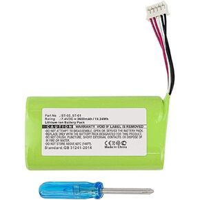 2600mAh ST-01, ST-02 Battery Replacement Compatible with Sony SRS-XB2, SRS-X3 Wireless Portable Bluetooth Speaker with Installation Tool