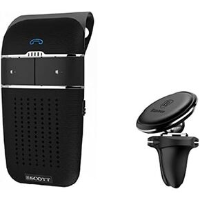 Emerson Radio HH Scott Bluetooth Hands-Free Car Speakerphone, Magnetic Phone Mount, S100103, Black