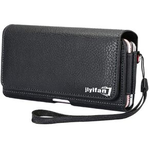 Dual Poacket Horizontal Executive Holster Belt Clip Pouch Case for iPhone 15 14 13 iPhone 11 Pro Max XR XS Max Samsung Galaxy S23+ 22+ S21+ S21 FE S20 FE A53 A33 5G A54 A51 A52 Google Pixel 7 6