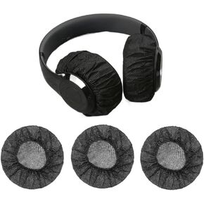100pcs Black Disposable Headphone Covers, Non-Woven Earpad Cover for Most On Ear Headphones 3.5" (9cm)