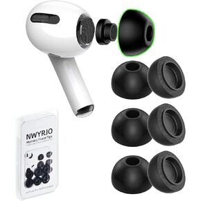 Memory Foam Ear Tips for AirPods Pro 1st & 2nd Gen, Ultimate Comfort, Noise Cancellation, Replacement airpod pro Ear tip, Anti-Slip Eartips, Fit in The Charging Case, 3 Pairs (Assorted S/M/L)