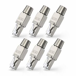 12-Pack RJ45 Connectors Tool Free Cat 8, Cat8 Field Termination Plug Shielded RJ45 Modular Plugs for 2000MHz 2GHz 40G Double Shielded Solid LAN Cable 22AWG-24AWG