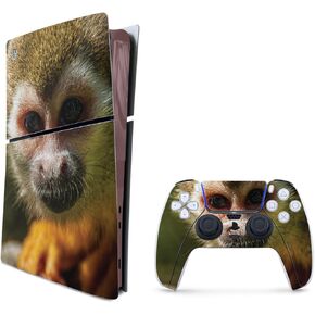 MightySkins Skin Compatible with Playstation 5 Slim Digital Edition Bundle - Squirrel Monkey | Protective, Durable, and Unique Vinyl Decal wrap cover | Easy to Apply | Made in The USA