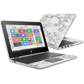 MightySkins Skin Compatible with HP Pavilion x360 11.6" (2016) wrap Cover Sticker Skins White Marble