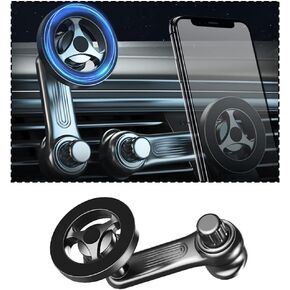 Phone Holder for Car, Strong Magnetic Air Vent Cell Phone Mount, 360° Rotation Adjustable Hands Free Phone Grip, Libra Ring-Shaped Universal Car Accessories Fit iPhone 14 Series All Smartphones