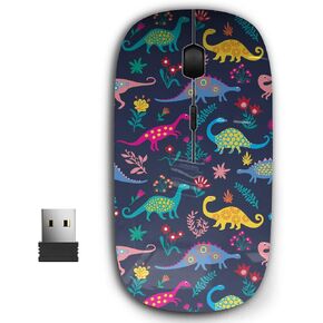 2.4G Ergonomic Portable USB Wireless Mouse for PC, Laptop, Computer, Notebook with Nano Receiver (Dinosaurs Cute Kids Girls)