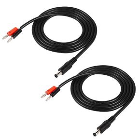 PNGKNYOCN DC 5.5mm x 2.1mm to 4mm Banana Plugs Cable,DC 5521 Male to 4mm Bullet Banana Plug18AWG Cable Connector 4.9FT (2-Pack)