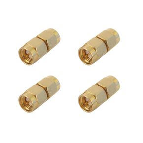 axhsunetc 4PCS SMA Connectors Cable Connector SMA Male to Male RF Coax Adapter Kit All Copper for WiFi Antenna Coaxial Extension Cable SMA-JJ Wireless LAN Devices Ham Radio