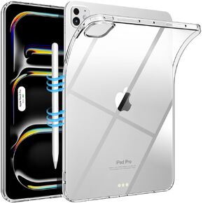 TiMOVO for iPad Pro 11 inch (M4) 2024 Case Clear, Slim & Lightweight TPU Transparent Back Protective Cover for All-New iPad Pro 11 inch Tablet, Clear