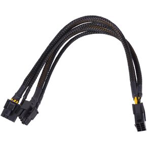 Phobya Y-Cable, 8-Pin to 2X 6+2Pin Plug, 30cm, Sleeved, Black