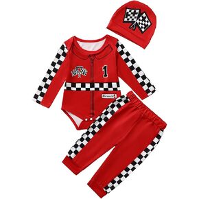 Baby Boy 1st Birthday Outfit One Year Old Birthday Clothes First Birthday Race Car Driver Bosysuit