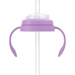 Quark BuubiBottle SipKit Bottle to Sippy Cup Transition Kit - Includes Grip Collar with Handles, Silicone Straw, & Leak-Proof Straw Top - Dishwasher Safe - BPA-Free, PVC-Free, Toxin-Free – Purple