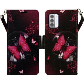 Zase Design for Nokia G310 5G (2023) Wallet Phone Case Protective Cover Cute Design Premium PU Leather Purse Flip Folio Magnetic Closure w/Kickstand ID Card Slot Wrist Strap (Pink Cherry Blossom)