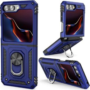 حافظة ADDIT Z Flip 5 مصممة لجراب Samsung Z Flip 5، حافظة Z Flip 5 مع حامل [تم اختبار السقوط من الدرجة العسكرية] [حماية المفصلات] حافظة حماية نحيفة بظهر صلب وحافة ناعمة، لجراب Galaxy Z Flip 5 أحمر