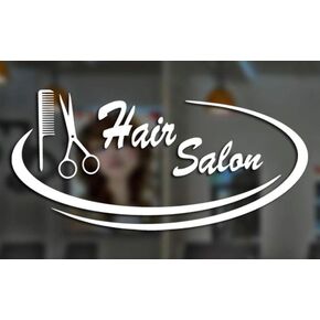 Salon Decal Hair Barber Shop Posters Decals Hair Cut Decoration Office Decor Bedroom Living Room Art Decoration Sticker Murals 23 X 10 in (Black)