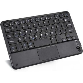 Yoidesu 7 Inch Keyboard with Touchpad, Mini Bluetooth Touchpad Keyboard, Ultra-Slim Keypad for Tablets, Smartphones, Laptops, Desktop, Computers - Automatic Sleep Design