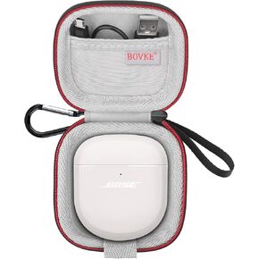 BOVKE Carrying Case for Bose QuietComfort Earbuds II/Bose QC Earbuds 2 / QuietComfort Ultra Earbuds/Bose Ultra Open Earbuds Wireless Headphones, Pocket for Cables and Eartips, Soapstone (Case Only)