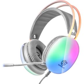 PC Gaming Headset Wired RGB with Microphone, Rainbow LED Gaming Headphones for PS4/PS5/MAC/XBOX/Laptop, Stereo Surround, Auto-Adjust Headband, 50mm Drivers, 3.5mm Audio Over Ear Headphone in Saudi Arabia