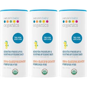 بودرة أطفال من نيتشرز بيبي أورجانيكس، خالية من التلك، خالية من الذرة، مع الصبار، ناعمة ولطيفة 100%، بودرة أطفال عضوية خالية من العطور، لا تسبب الحساسية، 4 أونصة (125 مل) in Kuwait