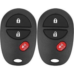 Key Fob Replacement for 2008-2013 Toyota Highlander/ 08-18 Sequoia/ 04-17 Sienna/ 05-16 Tacoma/ 07-18 Tundra Car Keyless Entry Remote Control,GQ43VT20T,3 Buttons,2Pcs