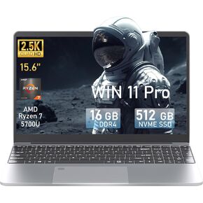 165Hz 2.5K FHD Display 15.6-inch Laptop AMD R7 5700U(up to 4.3GHz) with Radeon Graphics Notebook Computer 16GB RAM 512GB NVMe SSD Win 11 Pro&Office 2019 (16GB+512GB NVMe SSD) in Saudi Arabia