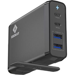 شاحن USB بأربعة منافذ، شاحن حائط EGOWAY 90 وات، شاحن حائط USB C مزدوج 60 وات و18 وات ومنفذ USB A مزدوج 12 وات، شاحن USB C متعدد لأجهزة MacBook والهاتف والمزيد. in Kuwait