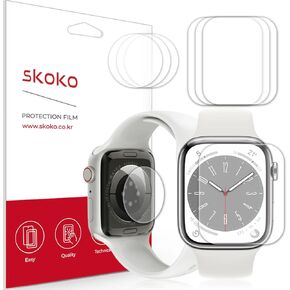 skoko [3+3 PCS Back & Screen Protector Skin Compatible with Apple Watch 41 / 40mm 9 8 7 6 5 4 SE2 SE, Full Coverage, Easy Installation, Flexible Film, Anti Scratch, Sensor Protector Film
