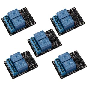 5PCS 2 Channel DC 5V Relay Module with Optocoupler Low Level Trigger Expansion Board Compatible with Arduino