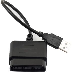 whiteeeen PC USB to Wired Controller Adapter Converter Cable for PS2 PS3 10inch Length (1pcs)