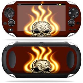 MightySkins Skin Compatible with PS Vita PSVITA Playstation Vita Portable wrap Sticker Skins Burning Skull