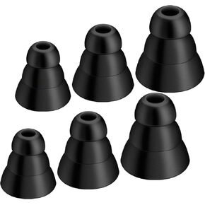 3 Flange Eartips Triple Flange Ear Tip Compatible with Inside Diameter 4mm-5mm Earbuds in-Ear Earphones（Inner Hole 4mm）, Silicone Earbuds Eartips Buds Cover Set