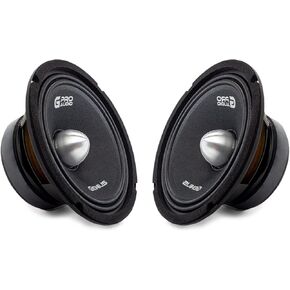 Genius Audio (2) GPRO-M1465B 6.5 Midrange Speakers 200 Watts Max 100 Watts RMS Pro Audio Push Connector Aluminium Bullet Car Audio Speakers Ferrite Magnet 4 Ohm Reinforced Paper Cone 2 Speakers