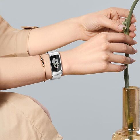 حزام TRUMiRR للشحن 6 / الشحن 5 للنساء والرجال، حزام بديل من الفولاذ المقاوم للصدأ شبكي لساعة Fitbit Charge 6 / Charge 5 in Kuwait