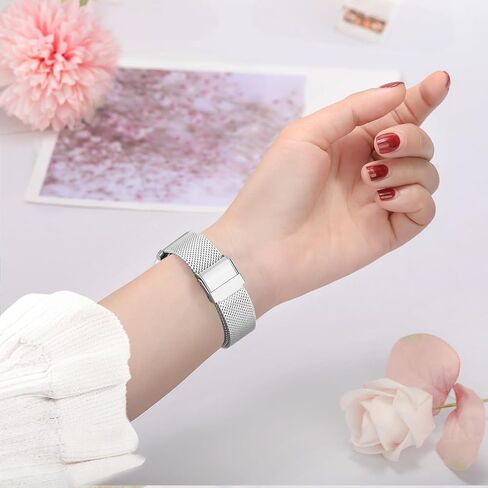 حزام TRUMiRR للشحن 6 / الشحن 5 للنساء والرجال، حزام بديل من الفولاذ المقاوم للصدأ شبكي لساعة Fitbit Charge 6 / Charge 5 in Kuwait