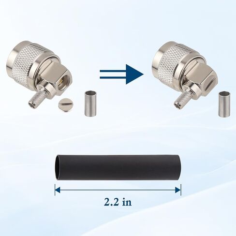 RG58 UHF PL-259 Connector - UHF Right Angle 90 Degree Coax Adapter L Shape 90° RF Coax Connectorfor RG58 LMR195 RG400 3D-FB KSR195 Cable (Pack of 10) in Saudi Arabia