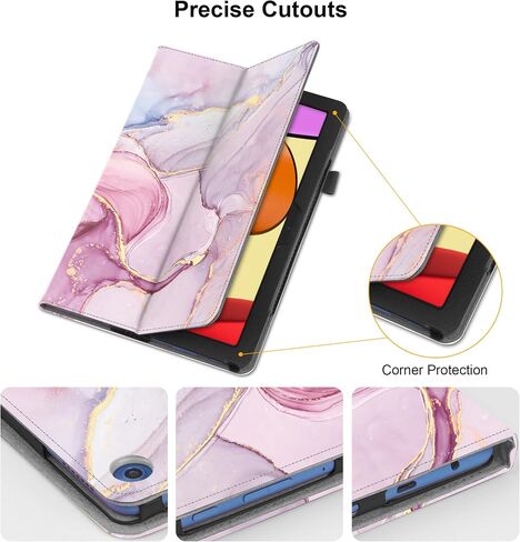Case for TCL Tab 8 LE 8.0 inch (2023 Release, Model: 9137W) - Slim Lightweight Folio Stand Cover PU Leather Case Cover + 1 Stylus (Black) in Saudi Arabia