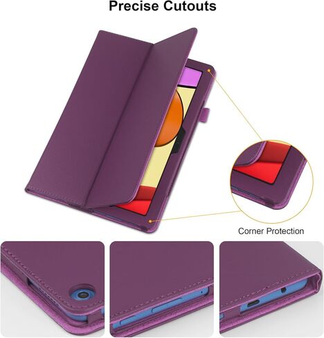 Case for TCL Tab 8 LE 8.0 inch (2023 Release, Model: 9137W) - Slim Lightweight Folio Stand Cover PU Leather Case Cover + 1 Stylus (Black) in Saudi Arabia