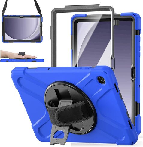 ZenRich Rugged Case for Samsung Galaxy Tab A9+/A9 Plus 11" Built-in Screen Protector Heavy Duty Full-Body Shockproof Case w/Rotating Stand, Hand/Shoulder Strap,Pencil Holder for Galaxy Tab A9 Plus in Saudi Arabia